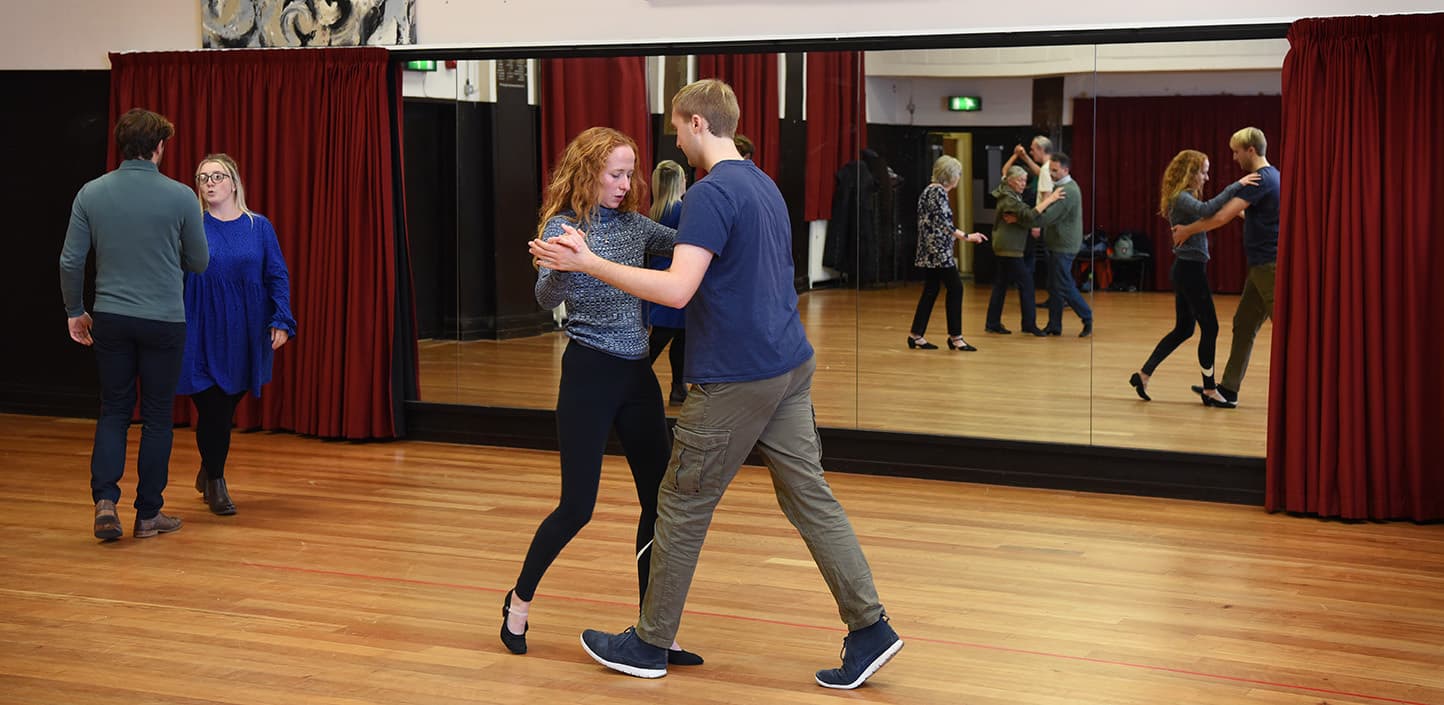 Adult Education students in a dancing class