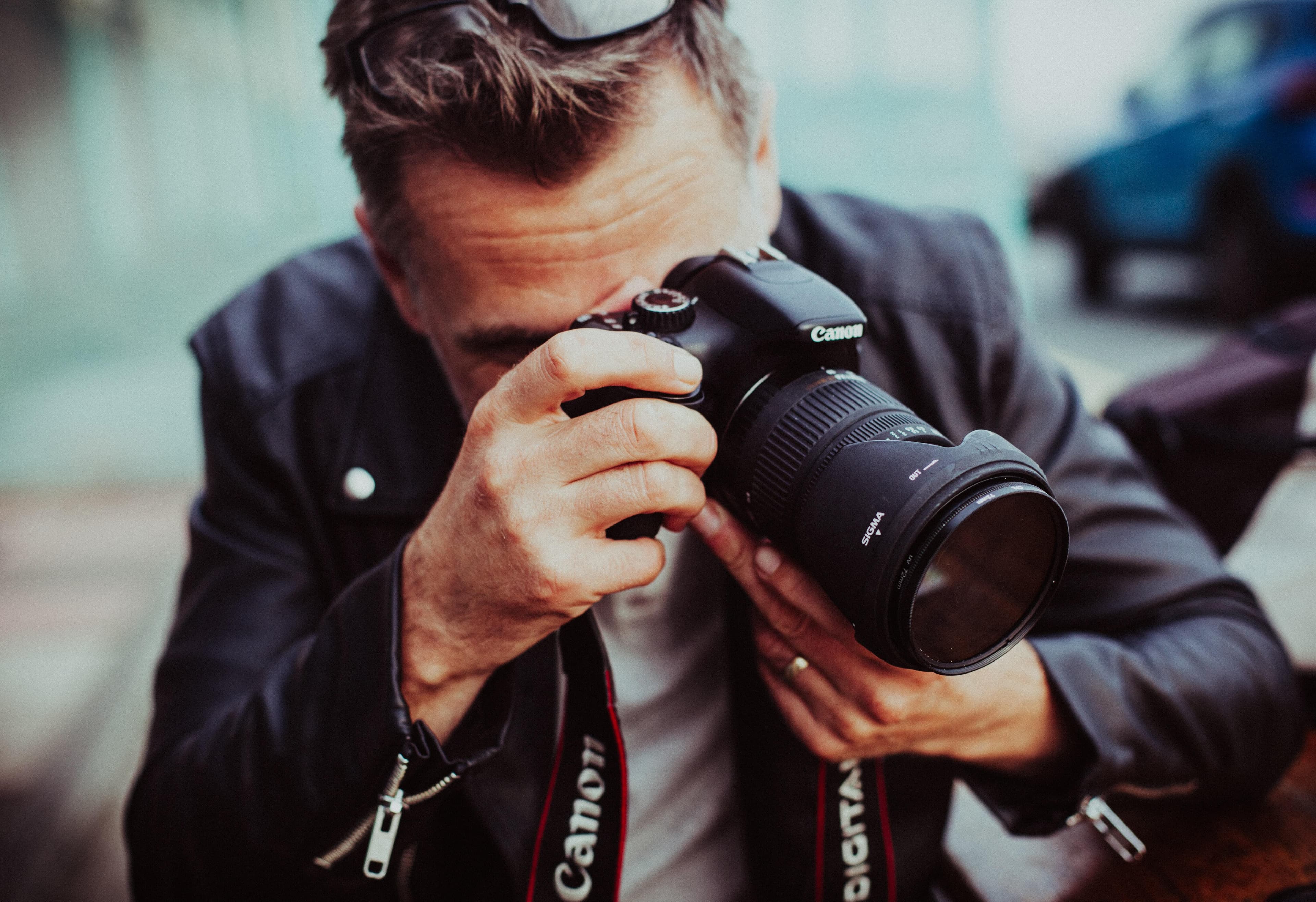 Person using a digital camera
