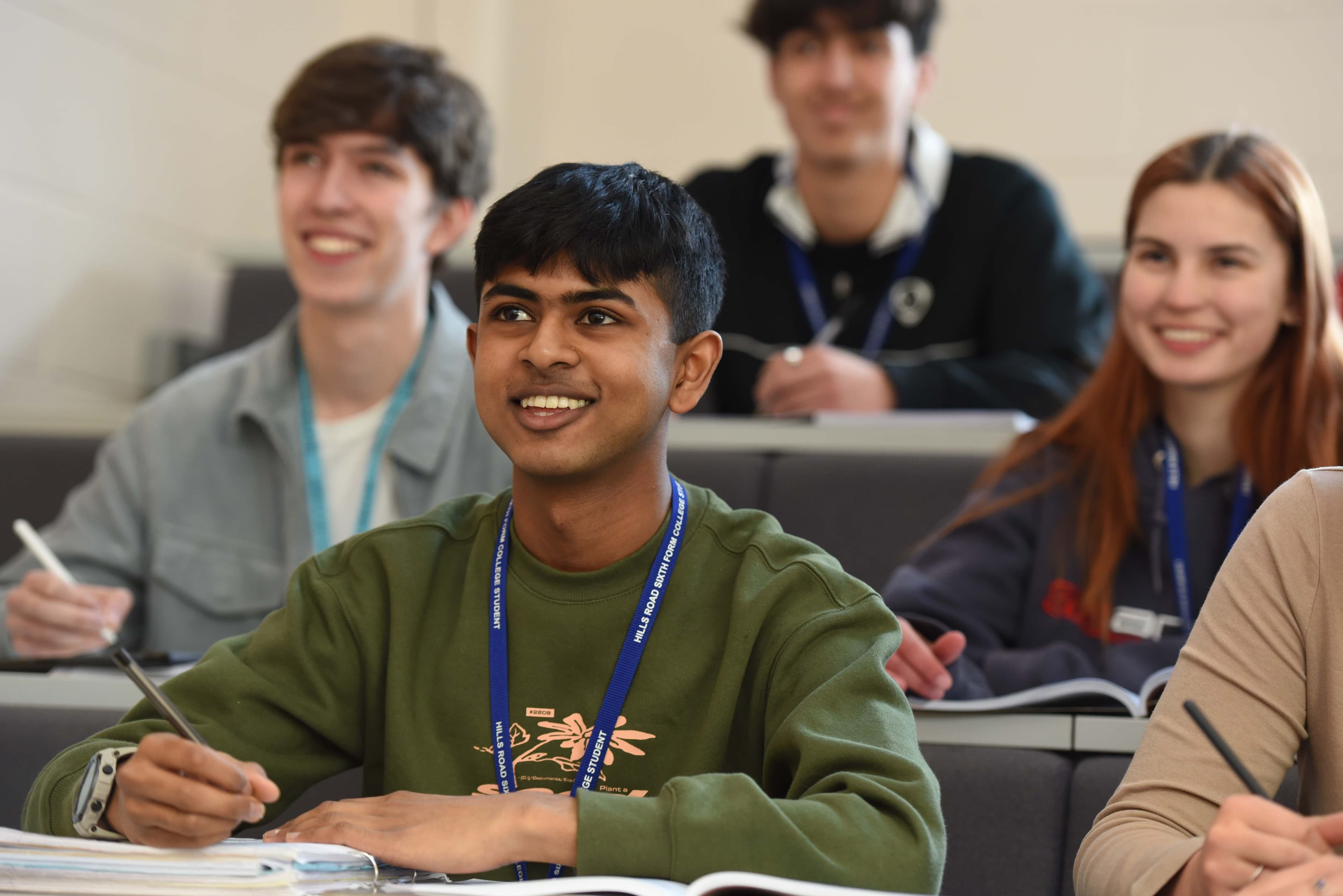 Student in lecture room