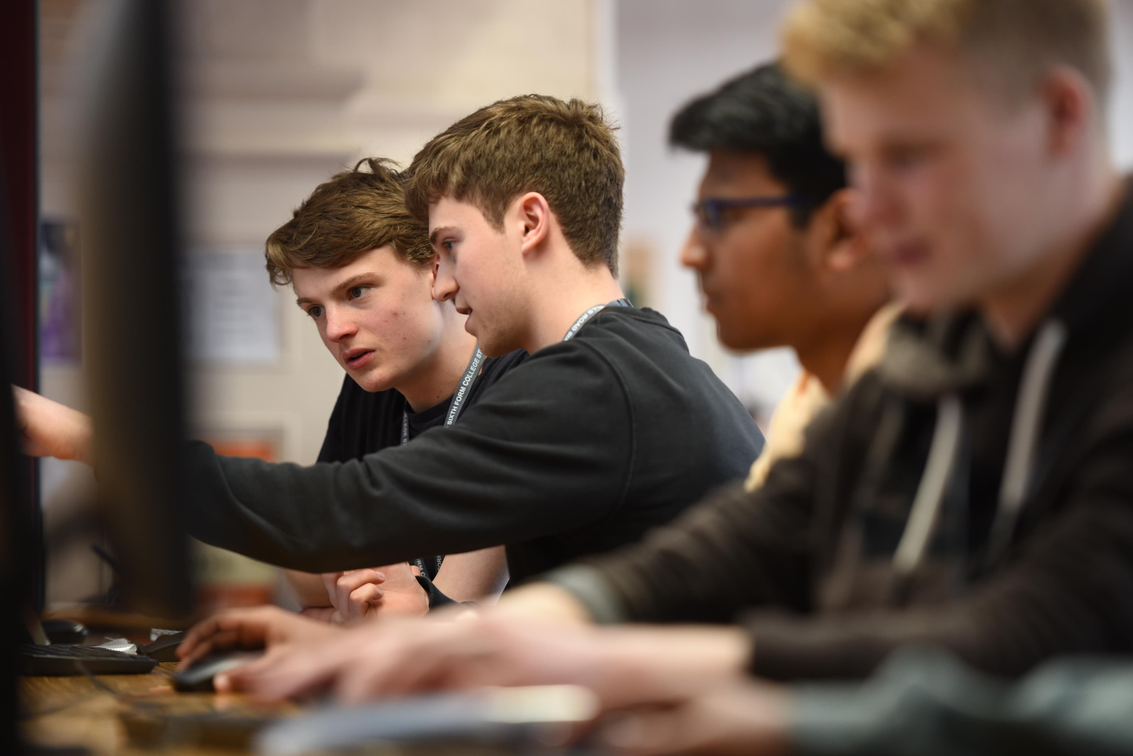 Students at computers