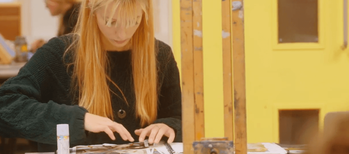 Girl doing art
