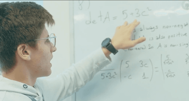 Student explaining