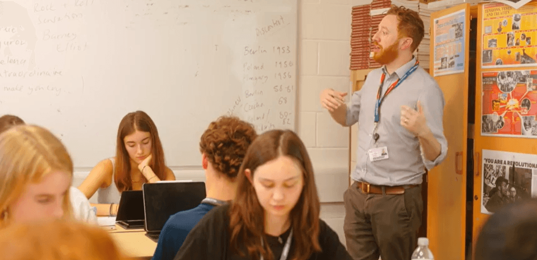 History - students and teacher in class