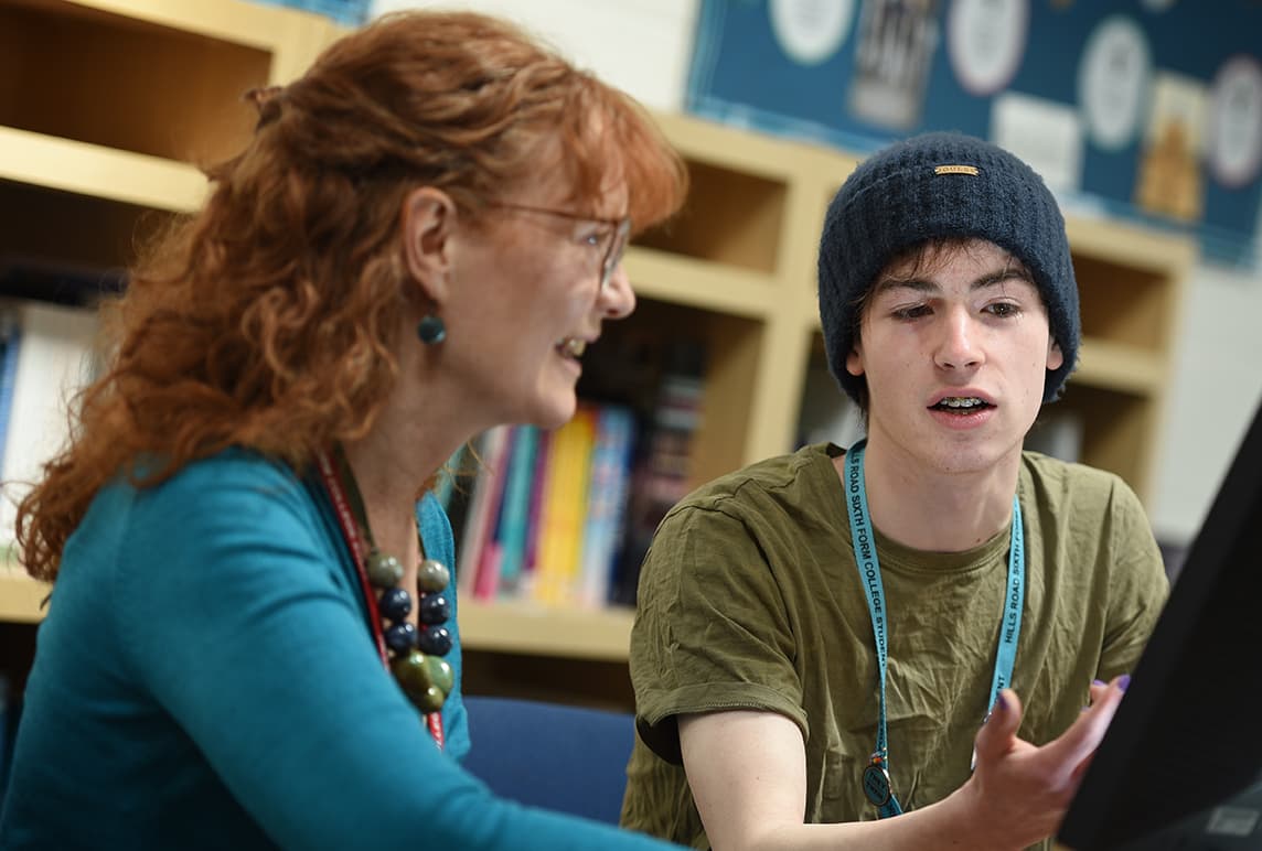student receiving careers advice