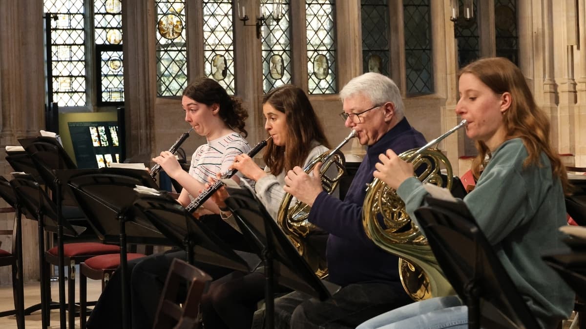 Kings College Chapel concert - image of rehearsal