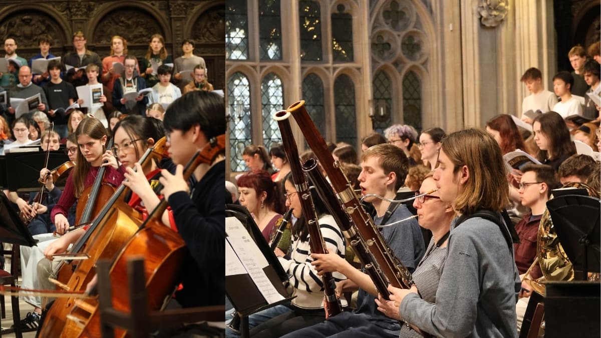 Kings College Chapel concert - image of rehearsal