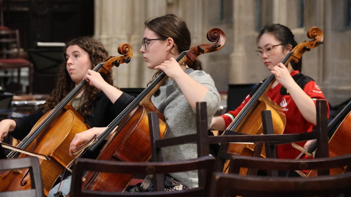 Kings College Chapel concert - image of rehearsal