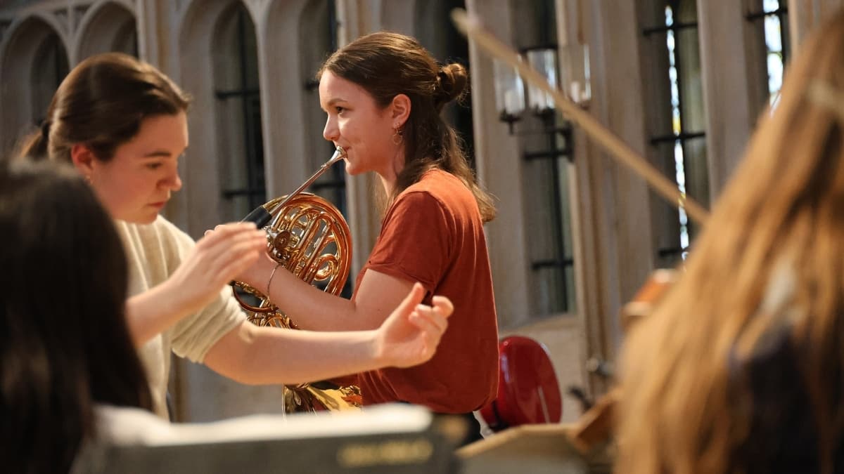 Kings College Chapel concert - image of rehearsal
