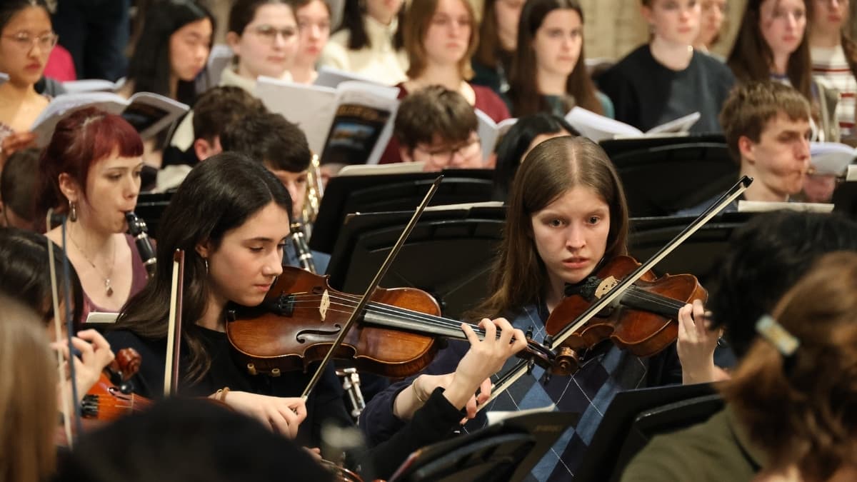 Kings College Chapel concert - image of rehearsal