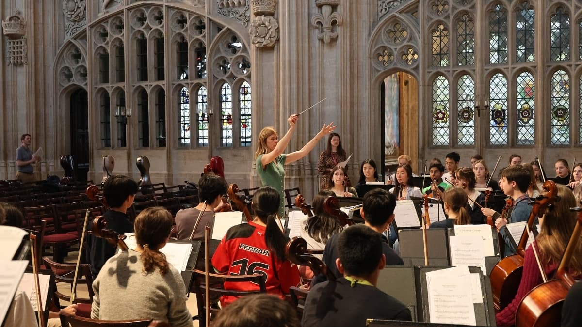 Kings College Chapel concert - image of rehearsal