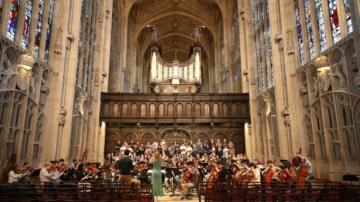 Kings College Chapel concert - image of rehearsal