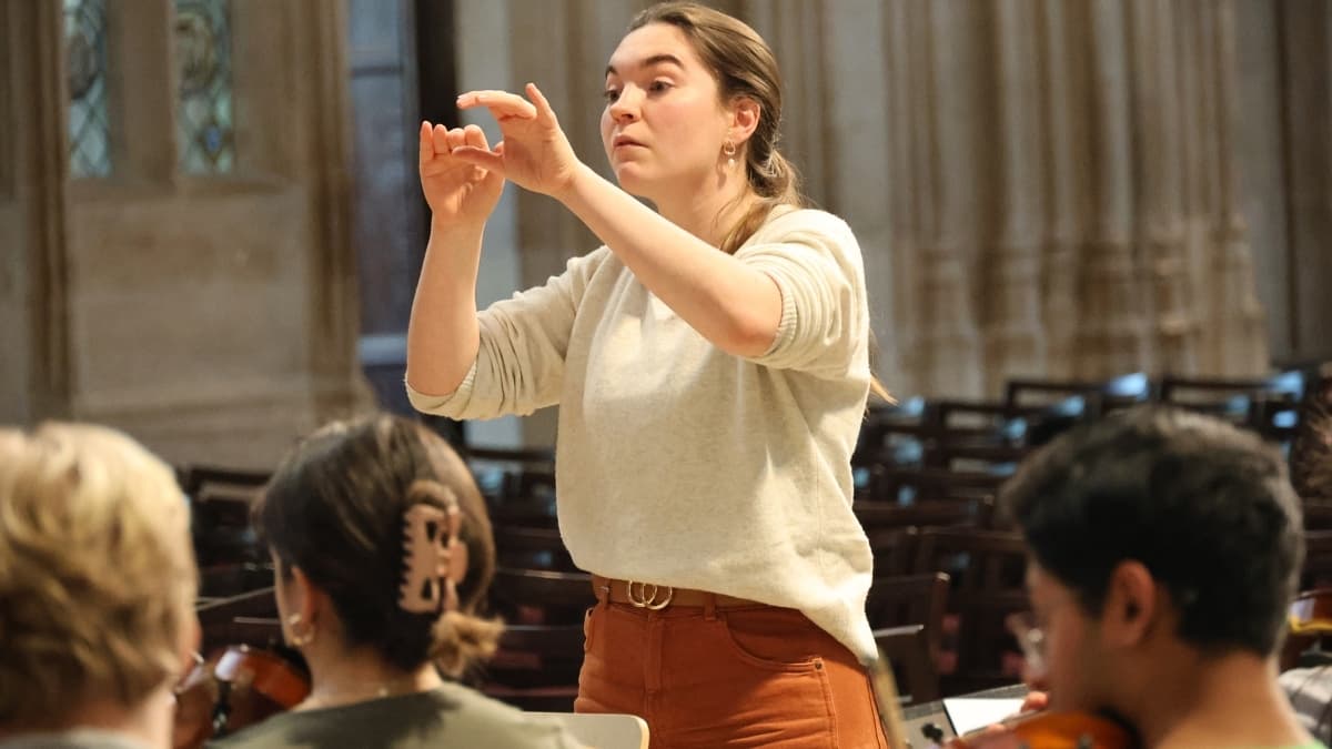 Kings College Chapel concert - image of rehearsal