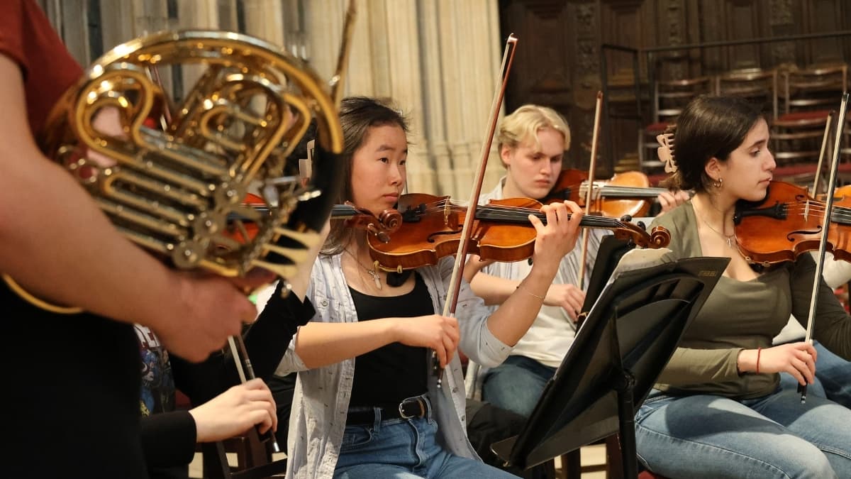 Kings College Chapel concert - image of rehearsal