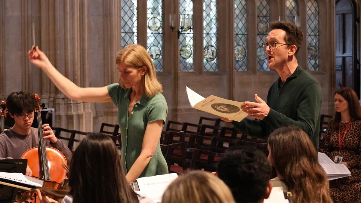 Kings College Chapel concert - image of rehearsal