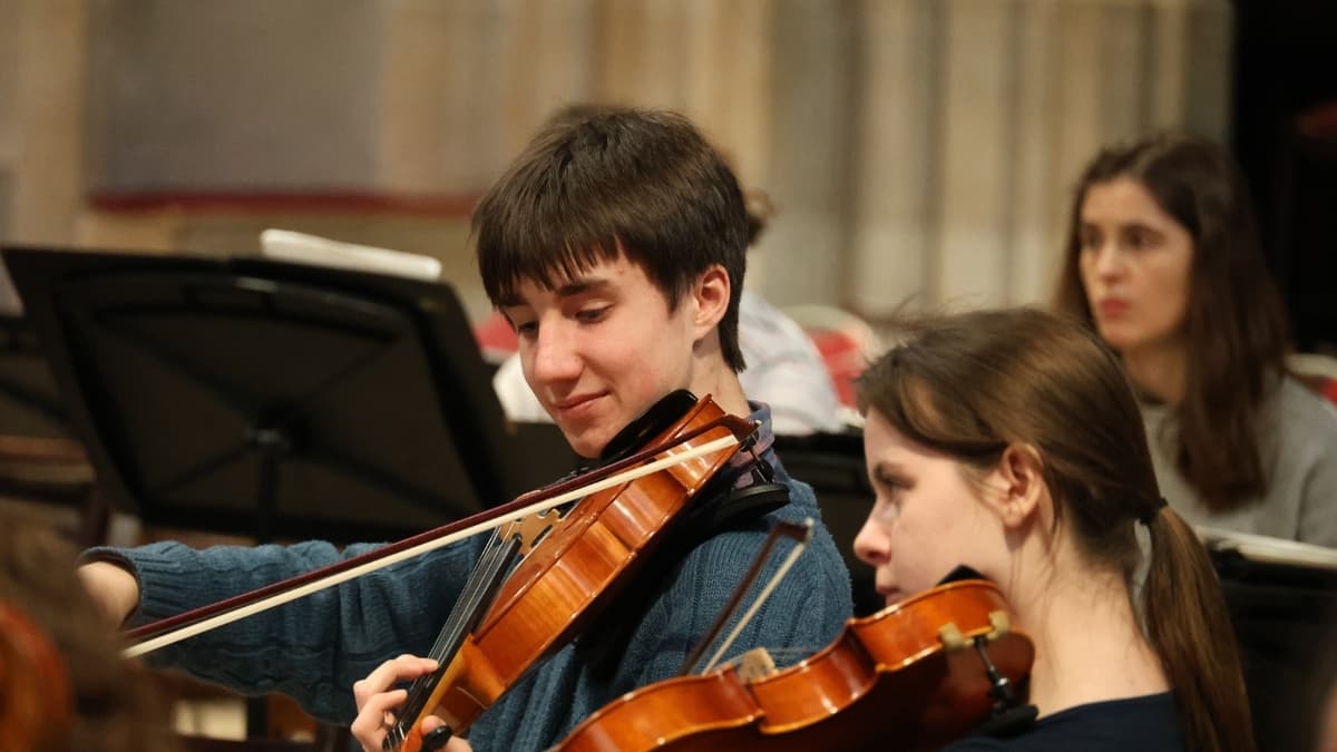 Kings College Chapel concert - image of rehearsal