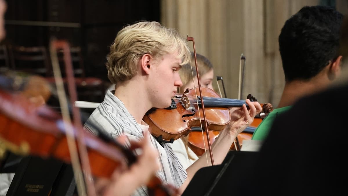 Kings College Chapel concert - image of rehearsal