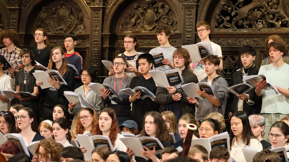Kings College Chapel concert - image of rehearsal