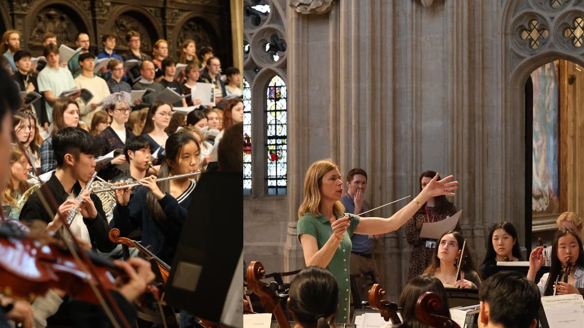 Kings College Chapel concert - image of rehearsal
