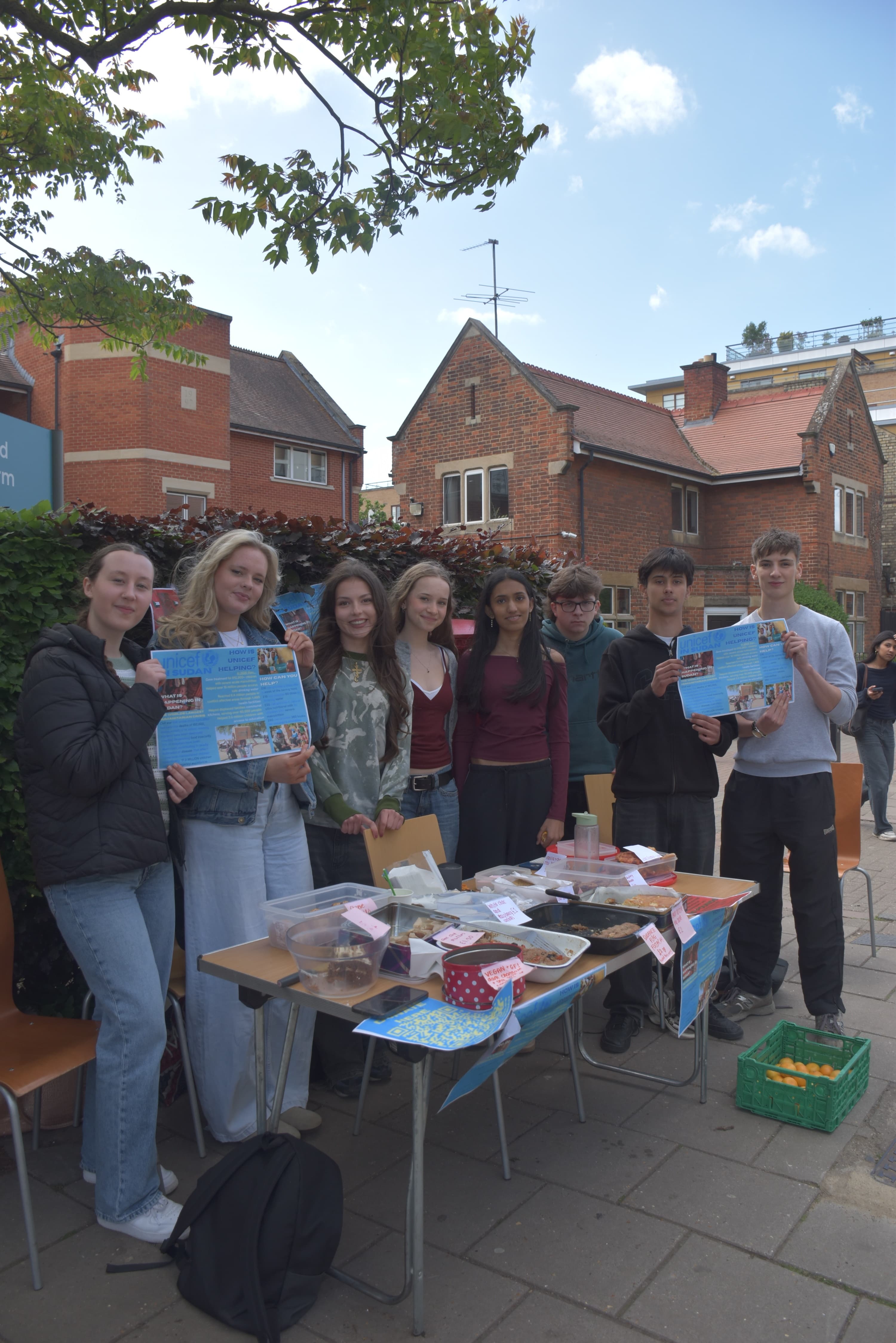 Students outside college on social action week