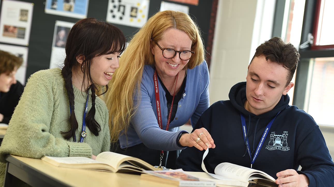 English teacher in classroom with students