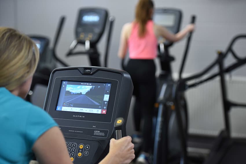 students working out in the gym