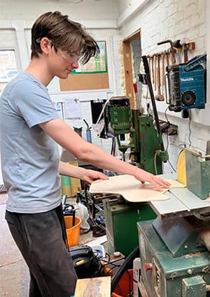 Robin making his guitar
