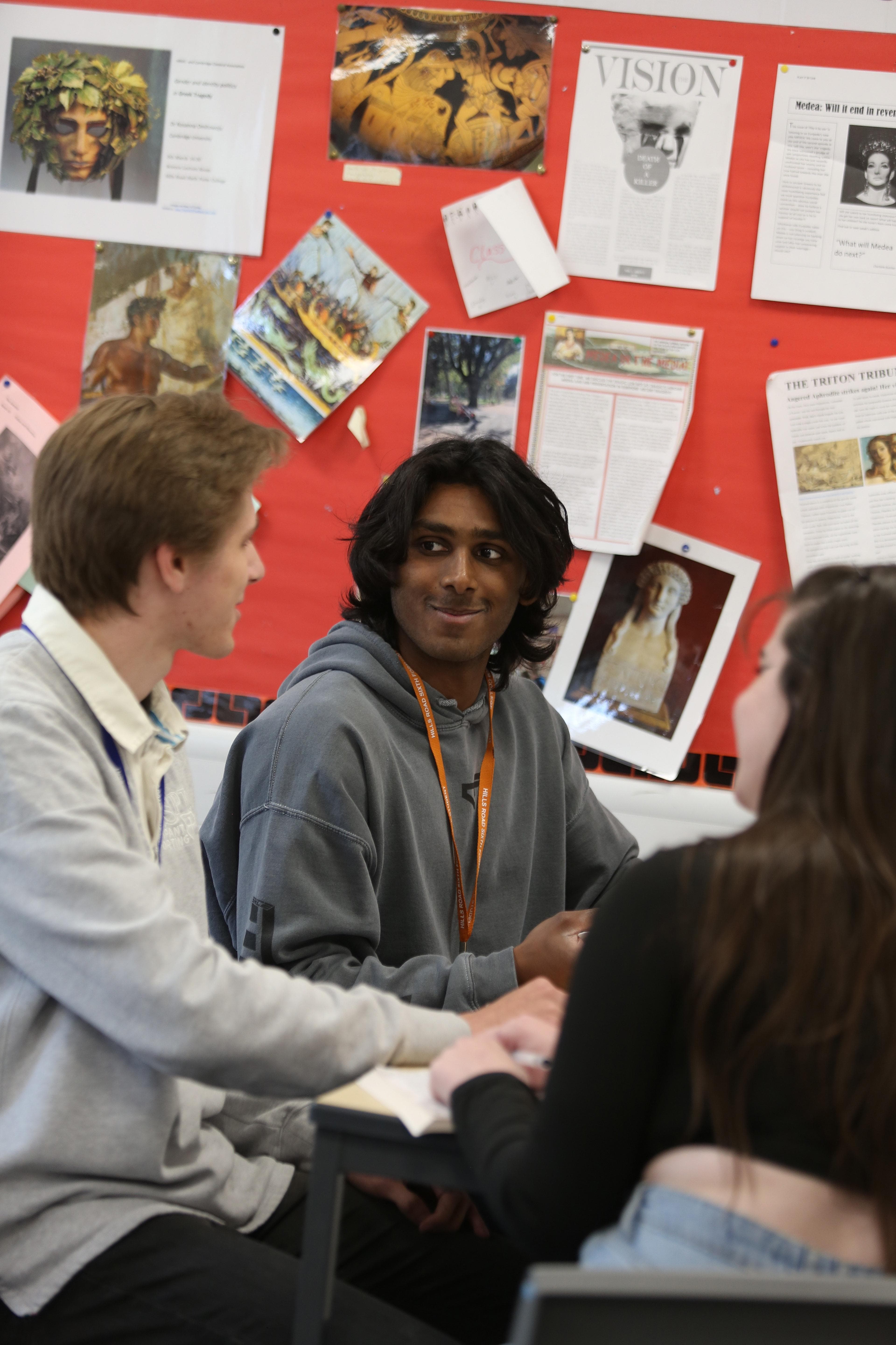 Students working