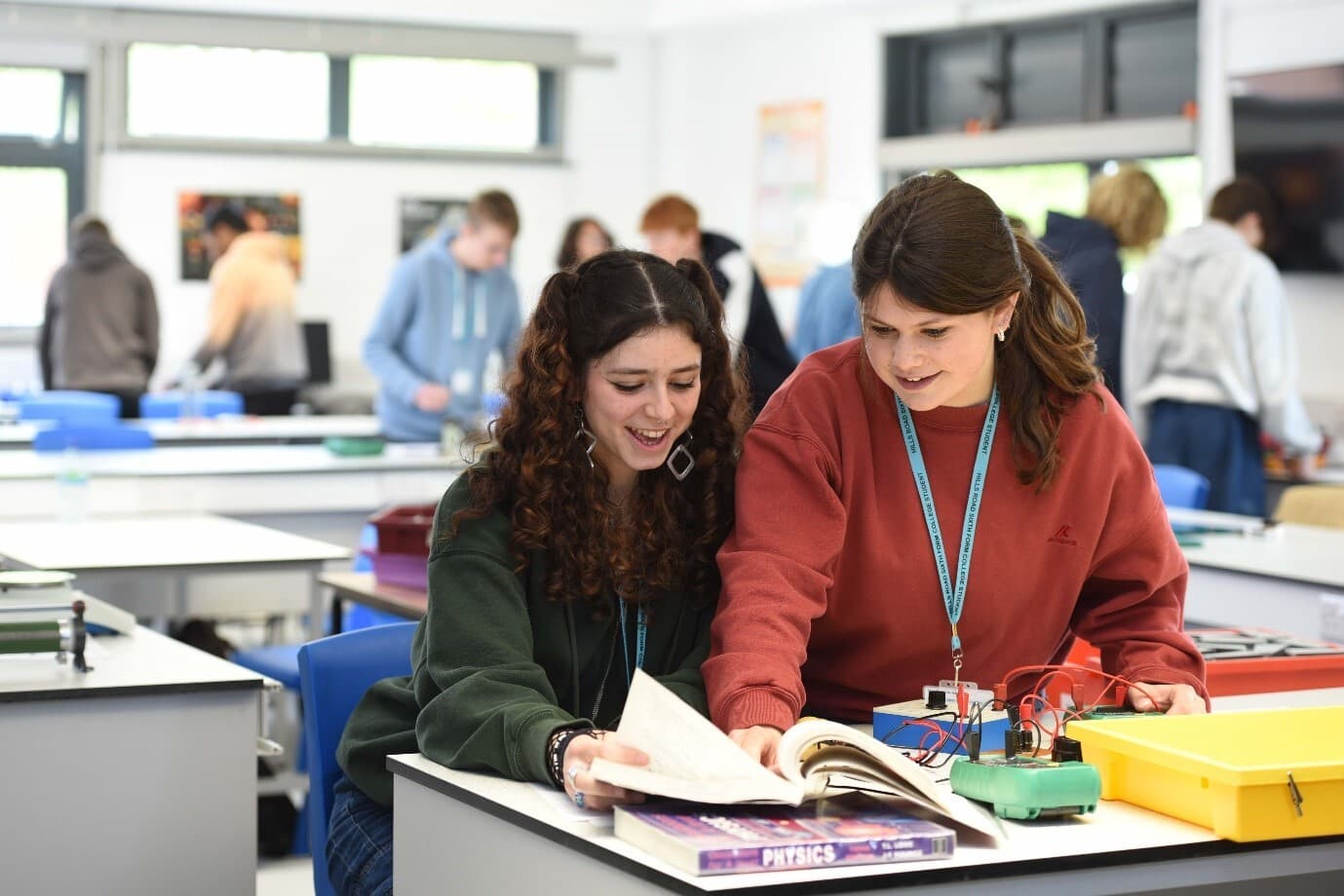 Students conducting an experiment