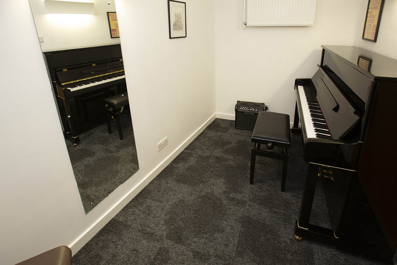 View of the music practice room