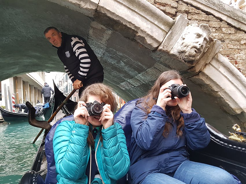 Photography students on a trip to Venice