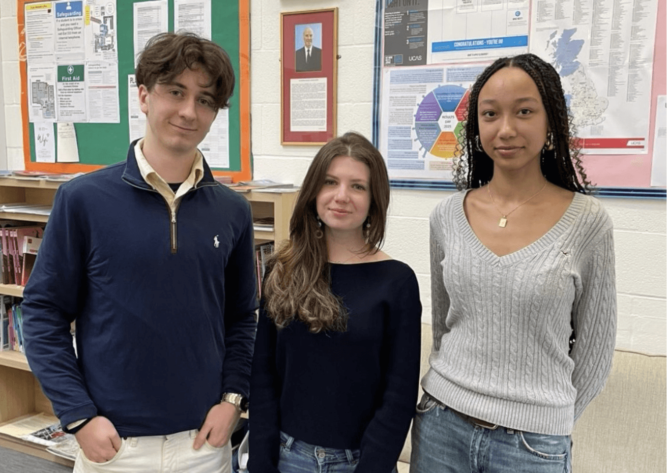 Law society co-leaders: Jerome, Isabella and Sofia