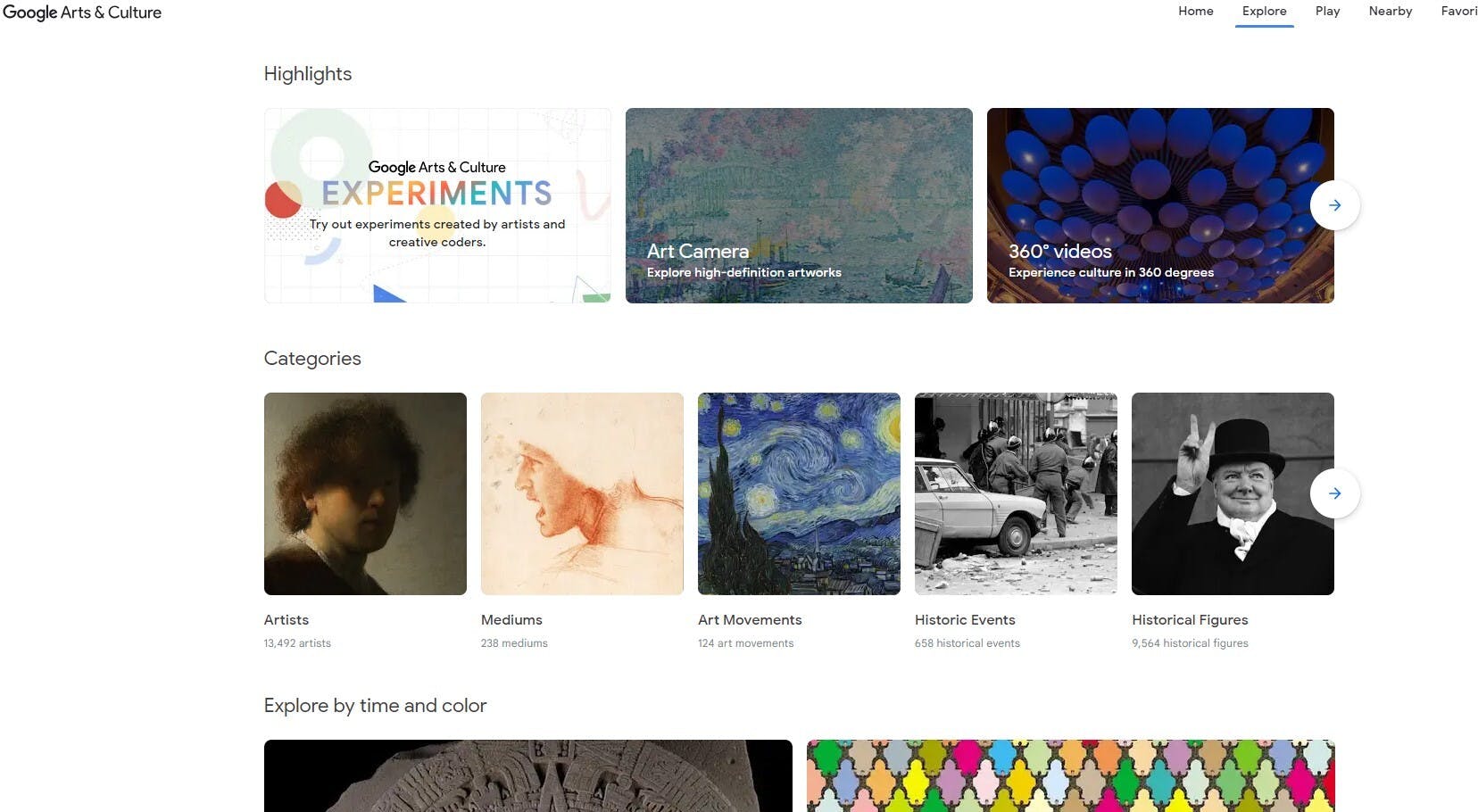 Google Arts and Culture website