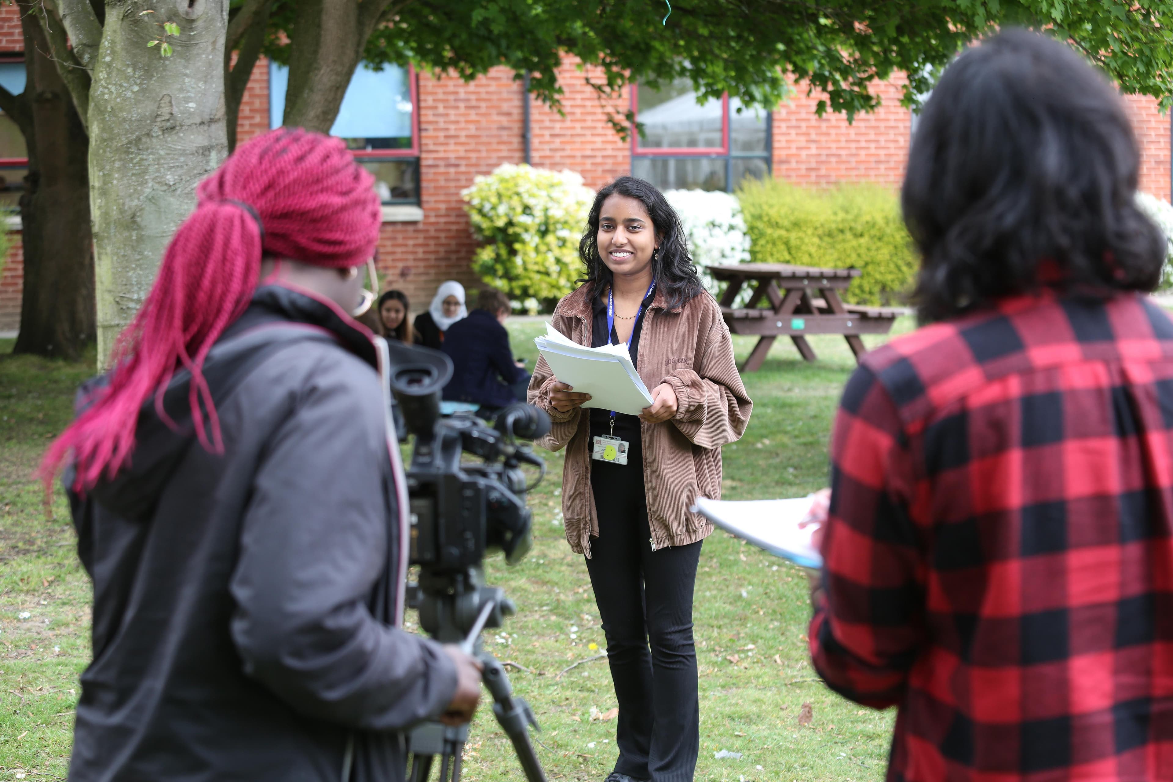 Students filming